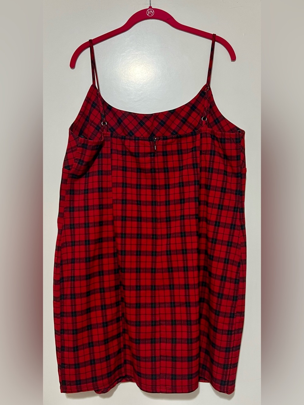Red and Black Plaid Mini Dress - Picture 4 of 8